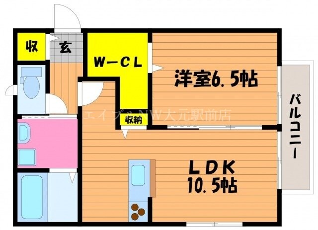 フェリオ三浜Ⅱの物件間取画像