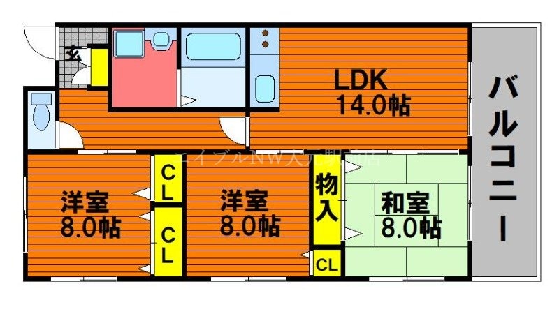 ルネス今村公園の物件間取画像