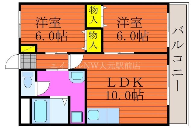 コーポ平福の物件間取画像