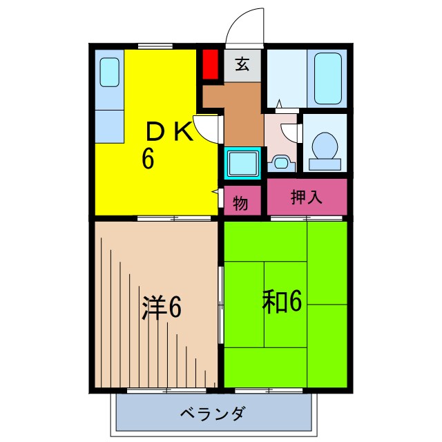 サンライズ弐番館の物件間取画像