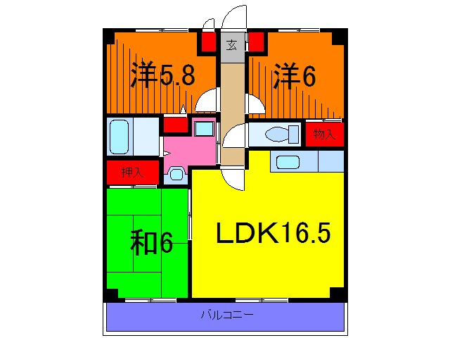 ラフィーネ壱番館の物件間取画像