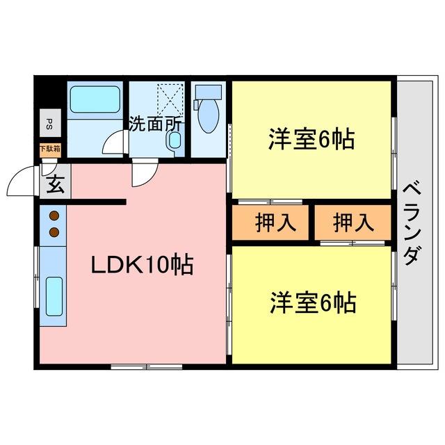 ベルヌーブ北浜ハイツの物件間取画像