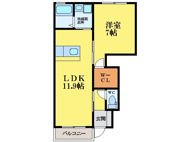 沖洲小学校前 徒歩5分 1階の物件間取画像