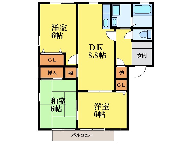 フォブールタウン南田宮の物件間取画像