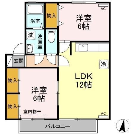 蔵本駅 徒歩23分 2階の物件間取画像