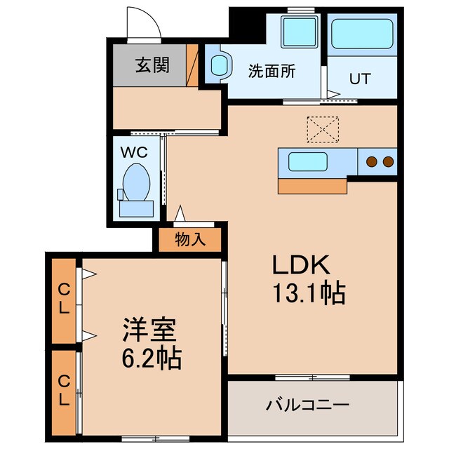 佐古駅 徒歩8分 1階の物件間取画像