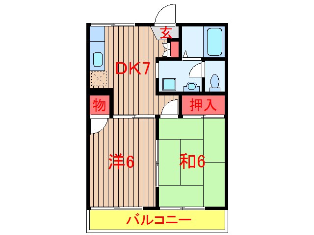 カーサ御滝Aの物件間取画像