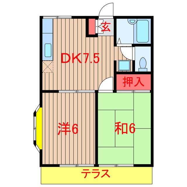 ハイツエノサワＡ・Ｂ棟の物件間取画像