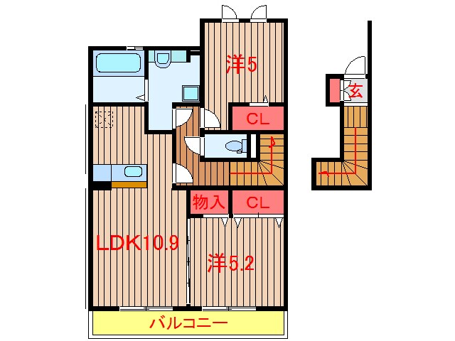 滝不動駅 徒歩5分 2階の物件間取画像