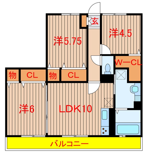 クラヴィーア船橋三山の物件間取画像