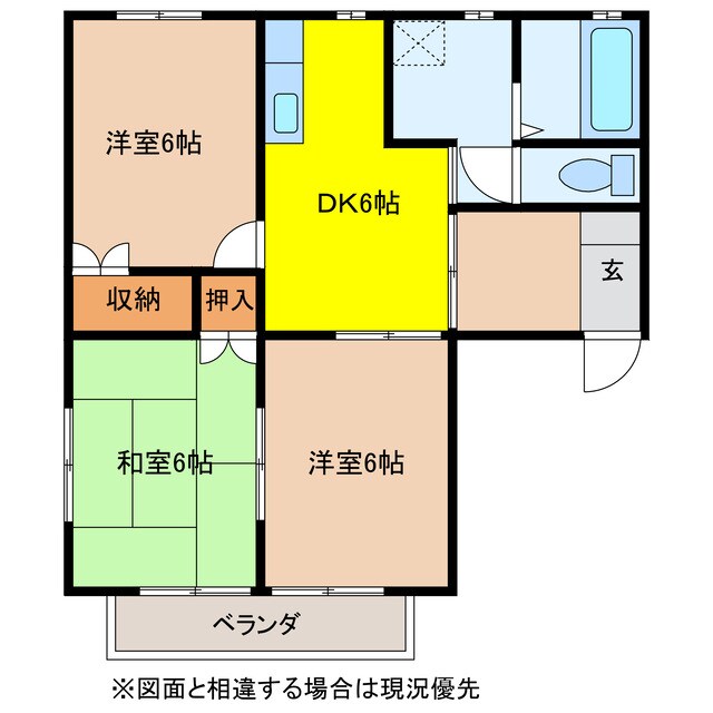 カレンシーハイツB棟の物件間取画像