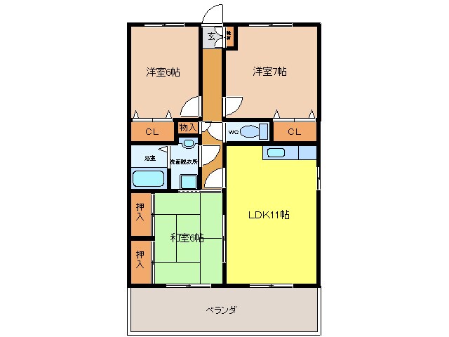 カルディア中嶋の物件間取画像