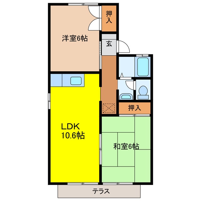 プレジール宮小路Ａ棟の物件間取画像