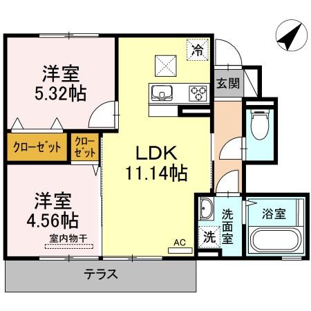 コンフォーティア三城Ⅱの物件間取画像