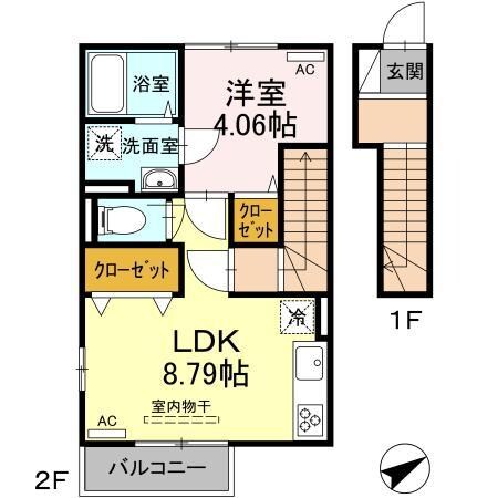 D-room新大村坂口の物件間取画像