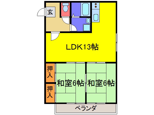 ダイヤモンドパレスの物件間取画像