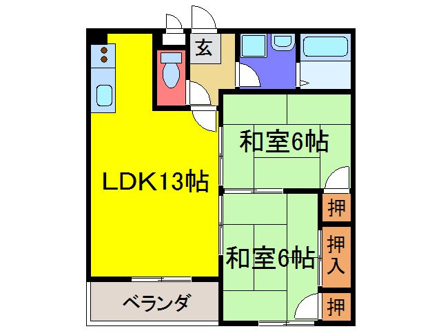 ダイヤモンドパレスの物件間取画像