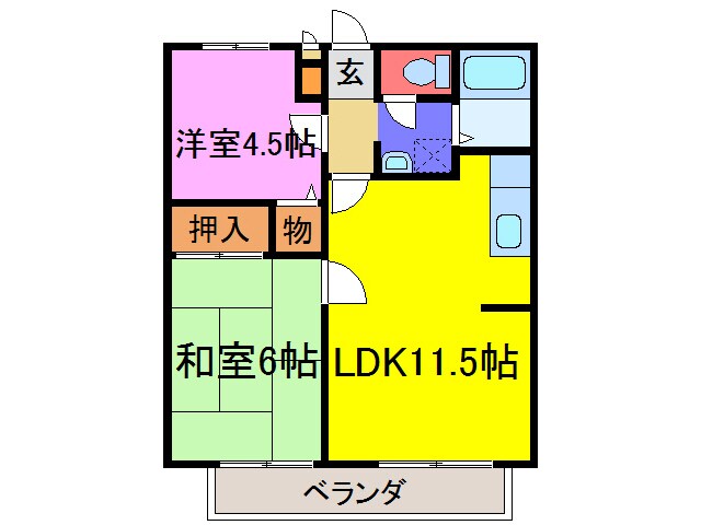 ハイツ芝花の物件間取画像