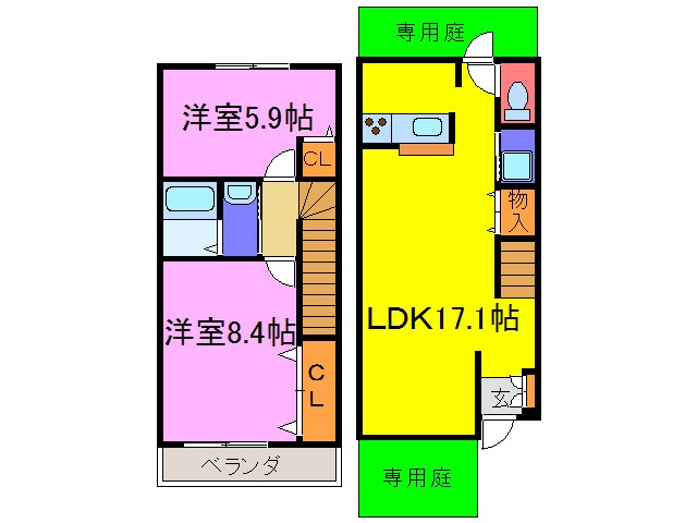 コンフォート鶴木Ⅰの物件間取画像