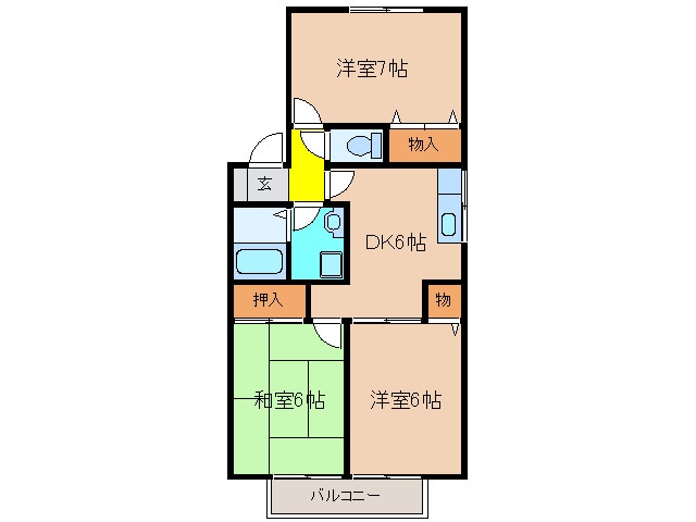 松本ハイツＡ棟の物件間取画像