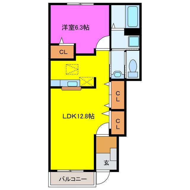 プラシードⅠの物件間取画像