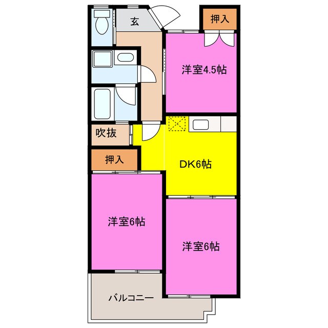 城之崎山王ハイツＡの物件間取画像
