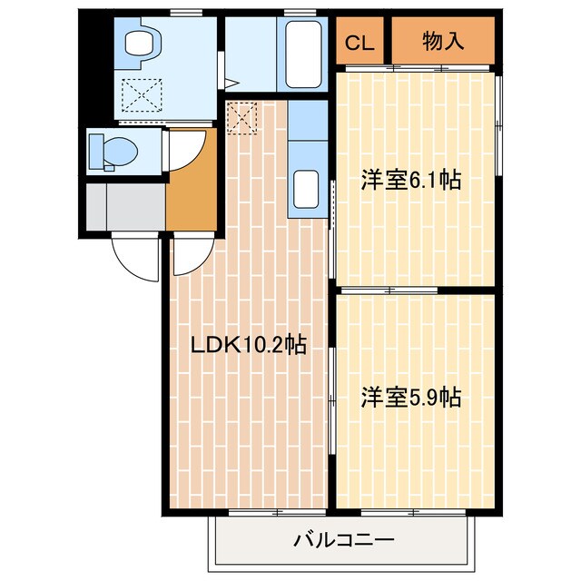 グリーン岡Ｄの物件間取画像