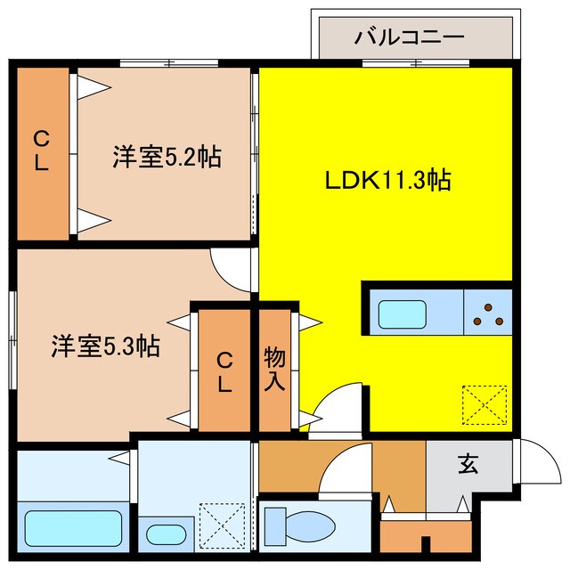 千歳駅 徒歩9分 2階の物件間取画像