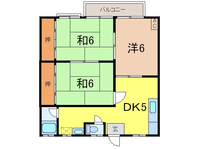 ミサキハイツＡの物件間取画像