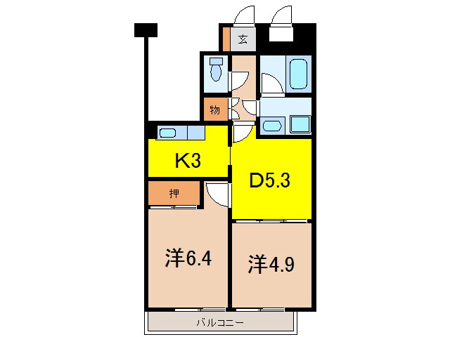 エクセルシオール北村の物件間取画像