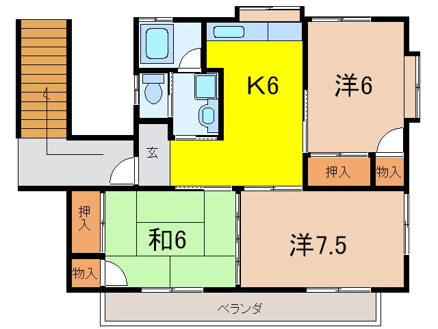 サンハイツ中屋敷の物件間取画像