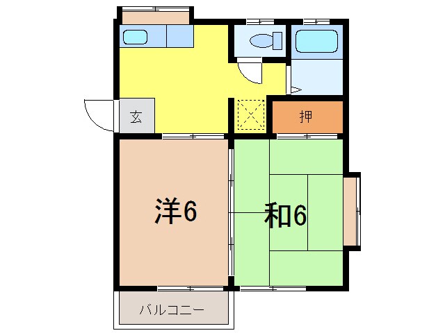 ササキハイツB棟の物件間取画像