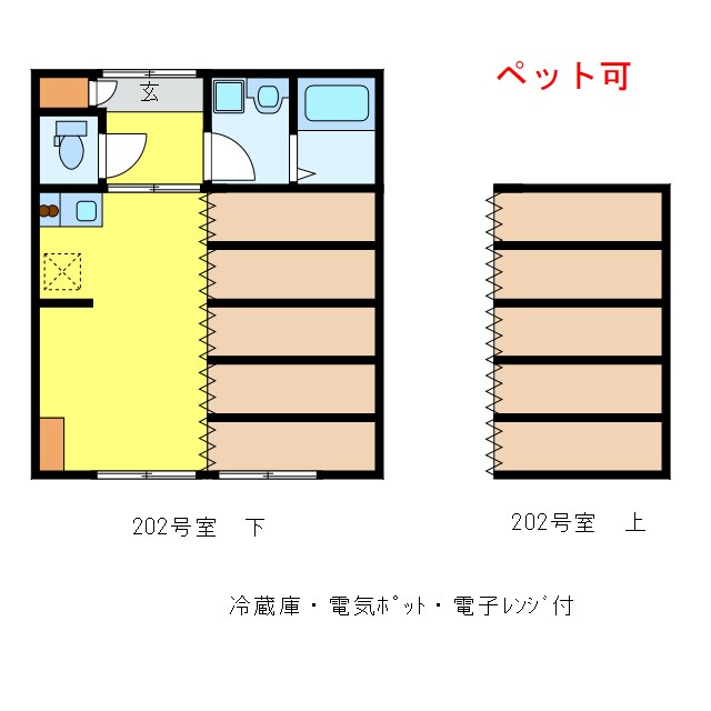 カプセルルーム石巻の物件間取画像