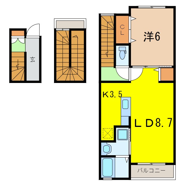 カーサ ブリュ Bの物件間取画像