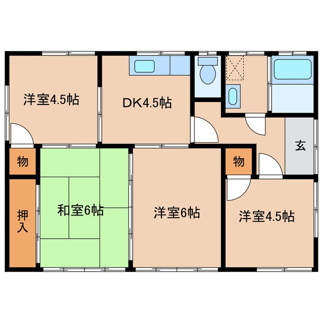 花見原貸家の物件間取画像