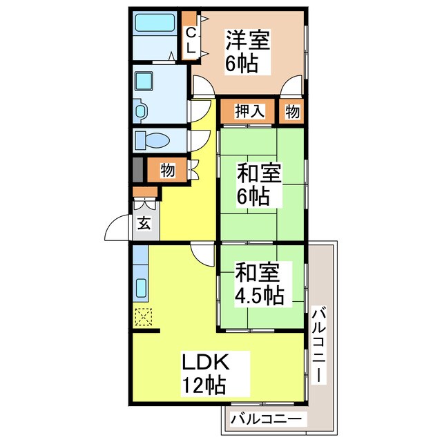 エクセルコーポ白石の物件間取画像