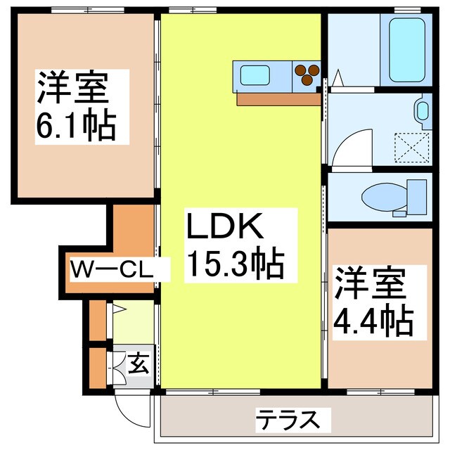 ウェルシーⅠの物件間取画像