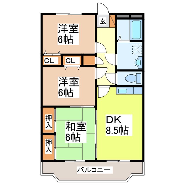 Ｍ・カルムマンションの物件間取画像