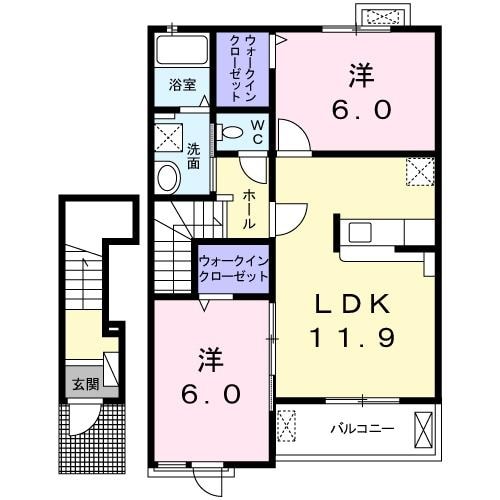 クレールⅣ　Dの物件間取画像