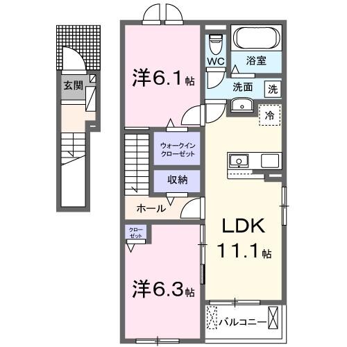 キャッスルラピュタAの物件間取画像