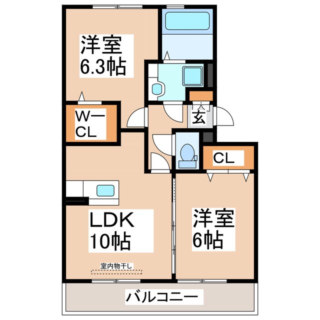 ヴィラはるかぜＢの物件間取画像