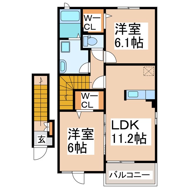 グローリー戸島Ｂの物件間取画像