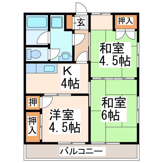 尾ノ上小学校前 徒歩1分 2階の物件間取画像