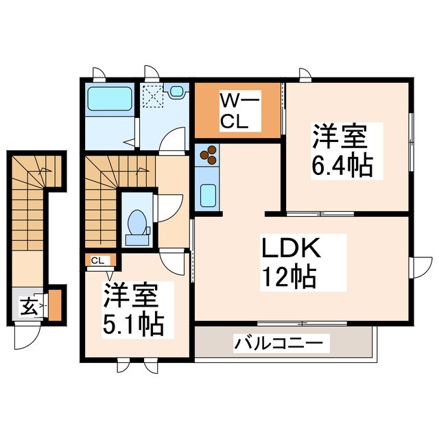 セイラタウン北 徒歩4分 2階の物件間取画像