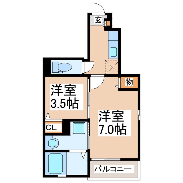 長嶺 徒歩4分 1階の物件間取画像