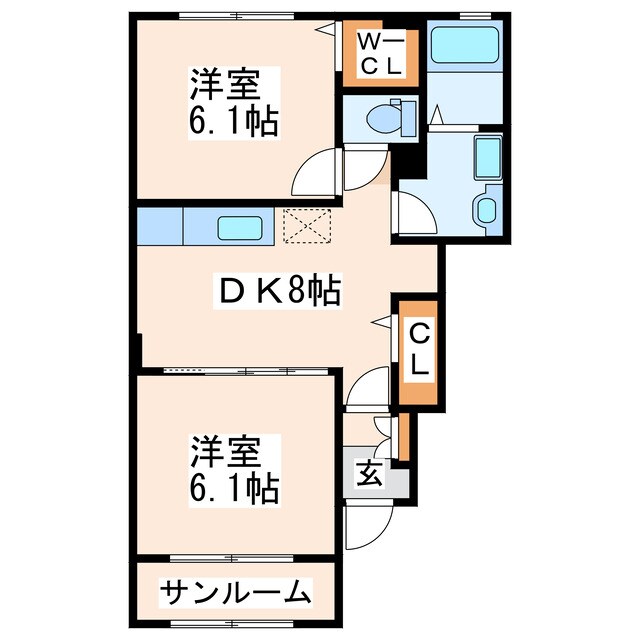 グレイス広崎Ⅰ・Ⅱの物件間取画像