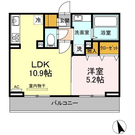 健軍町駅 徒歩3分 3階の物件間取画像