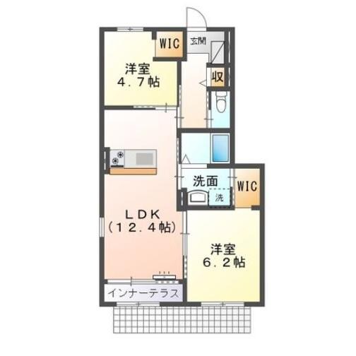 沼山津 徒歩6分 1階の物件間取画像