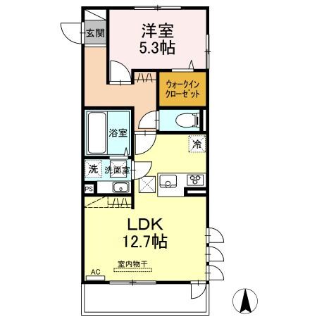 下上島(バイパス） 徒歩5分 1階の物件間取画像