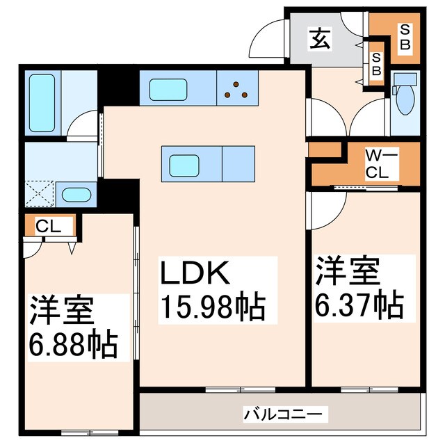 シャーメゾン健軍Ｅａｓｔの物件間取画像
